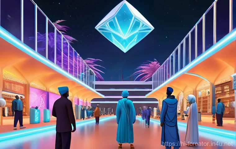 블록체인 기술과 창의적 콘텐츠 - **Prompt:** A young, determined South Asian female digital artist, mid-20s, with a stylish, modern h...