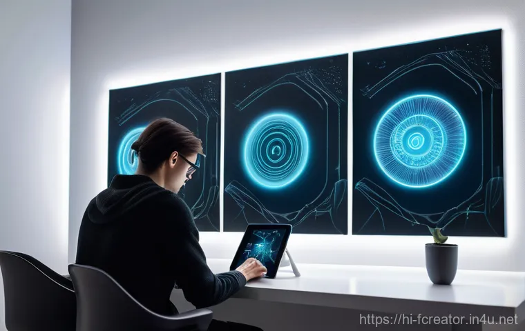 블록체인 기술과 창의적 콘텐츠 - **Prompt:** A diverse group of people, appearing as stylish, distinct avatars, are gathered in a fut...