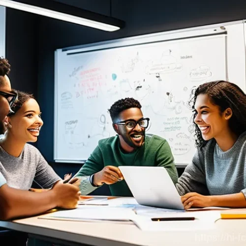 크리에이터의 팀워크 및 협업 기술 - **Prompt 1: The Spark of Collaboration**
    "A vibrant, dynamic illustration depicting a diverse gr...