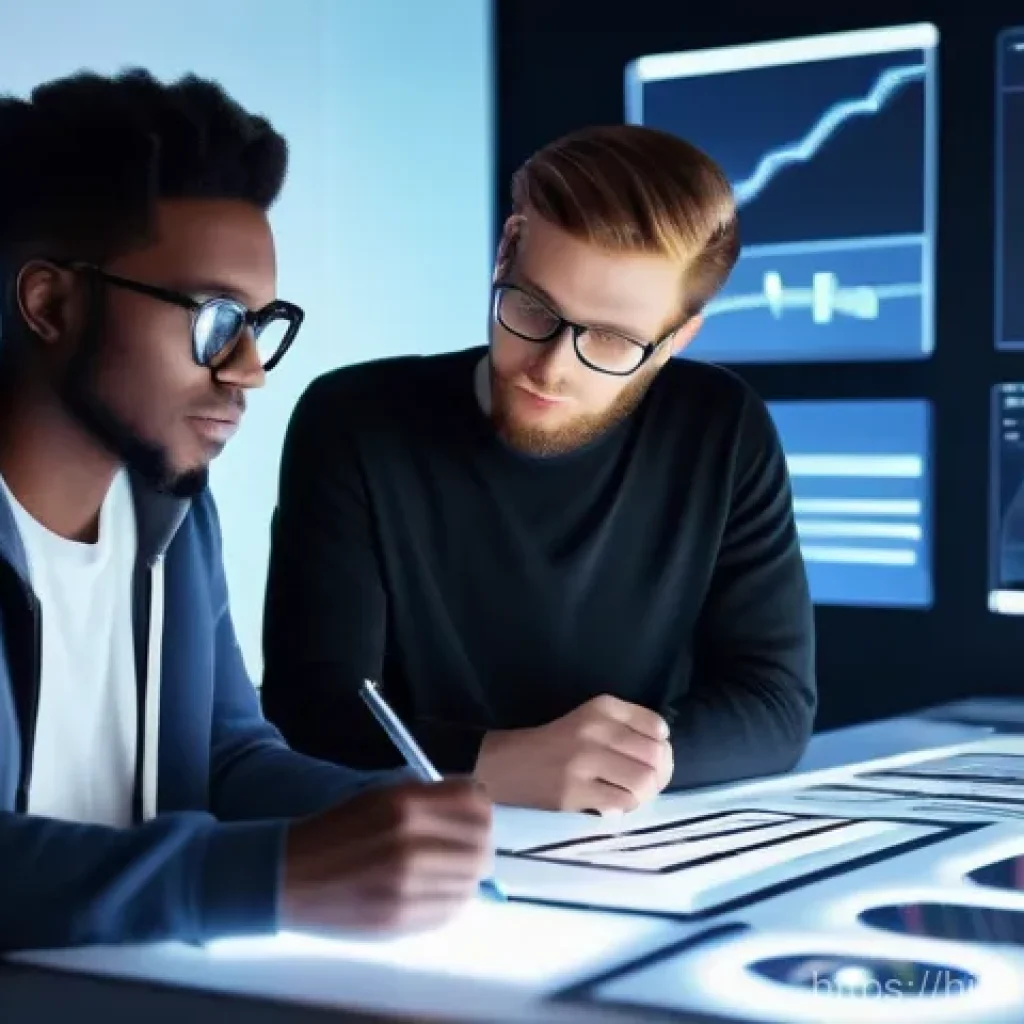 크리에이티브 파트너십의 미래 - AI and Creative Synergy in a Modern Studio**

Create a vibrant, high-resolution image of a diverse g...