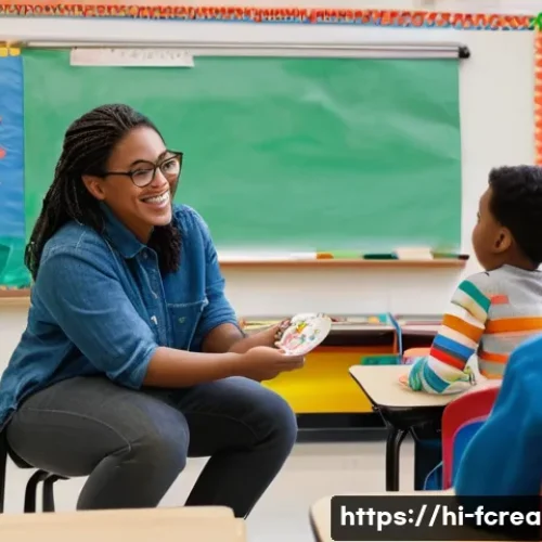 창의성 교육의 변화 - **Prompt:** A brightly lit, colorful classroom filled with children of diverse backgrounds engaged i...