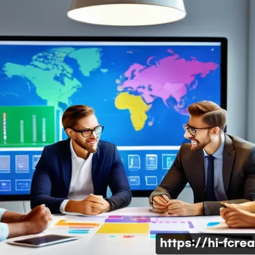 창의적인 리더십의 중요성 - A dynamic office scene showing a diverse team of professionals engaging in a creative brainstorming ...