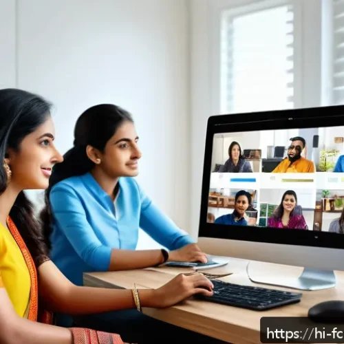창의적인 콘텐츠 창작을 위한 협업 툴 - A diverse team of Indian professionals collaborating remotely using cloud-based platforms like Googl...
