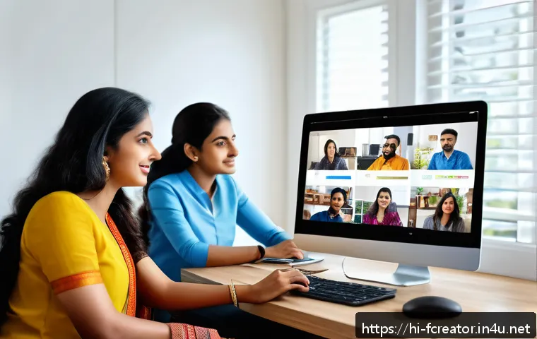 창의적인 콘텐츠 창작을 위한 협업 툴 - A diverse team of Indian professionals collaborating remotely using cloud-based platforms like Googl...